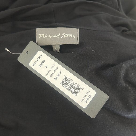 Michael Stars Black Shred Modal Jersey Long Sleeve BodyCon Dress Size Small NWT - Picture 7 of 11